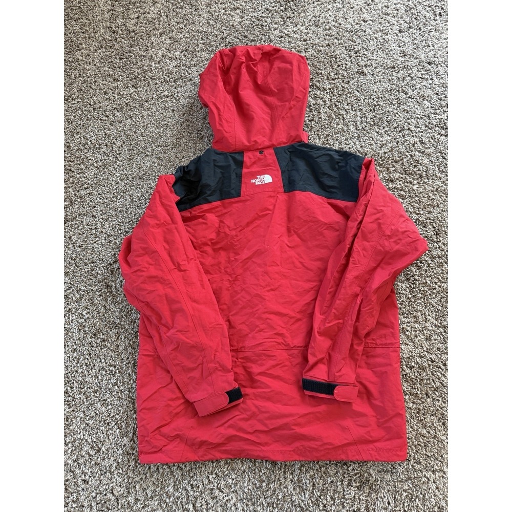 Vintage The North Face Jacket Mens Large Red Hooded Waterproof Parka HyVent - Picture 5 of 5